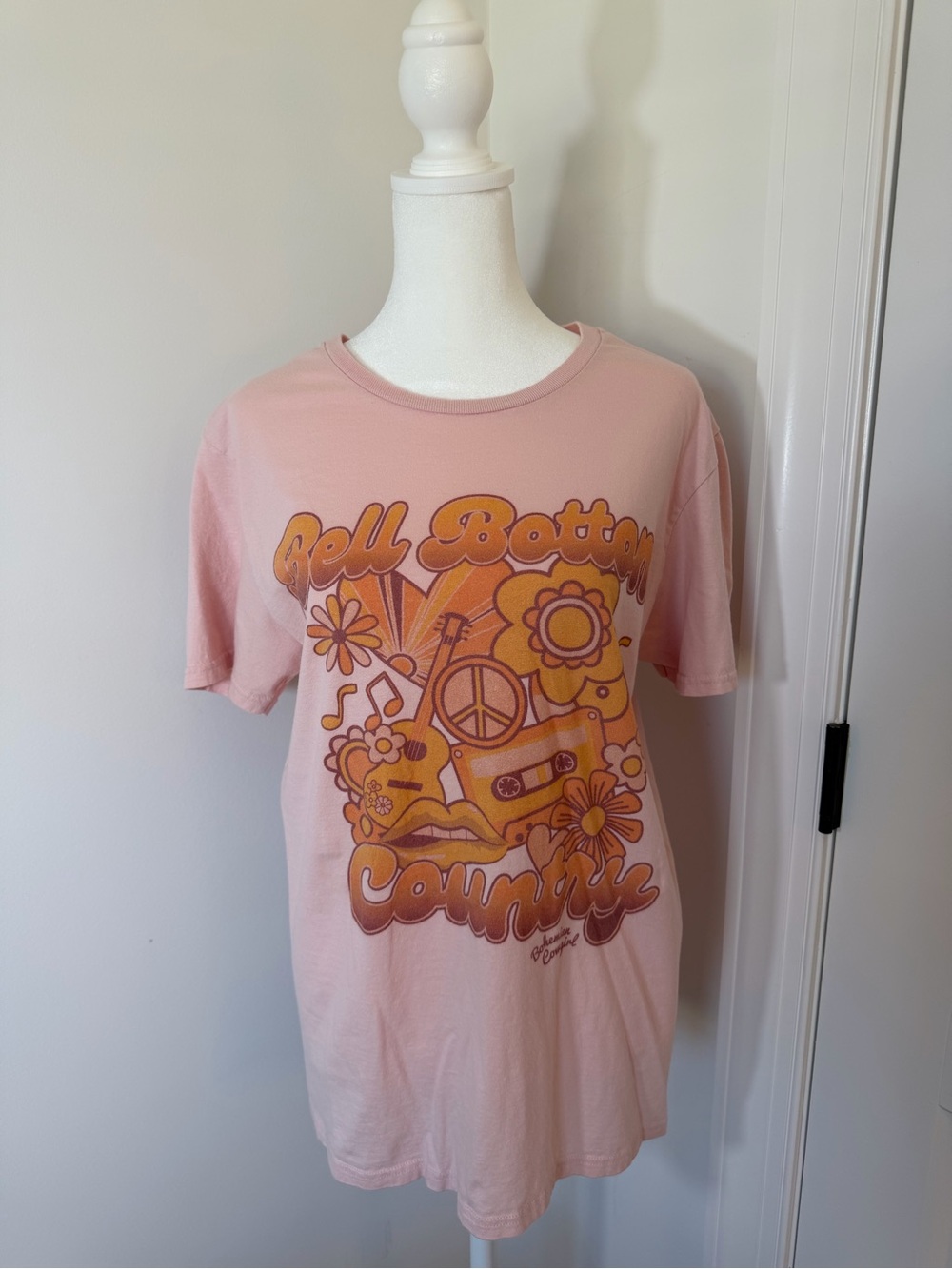 Bohemian Cowgirl by Couture Enterprises Pink Graphic T-Bell Bottom Cowgirl